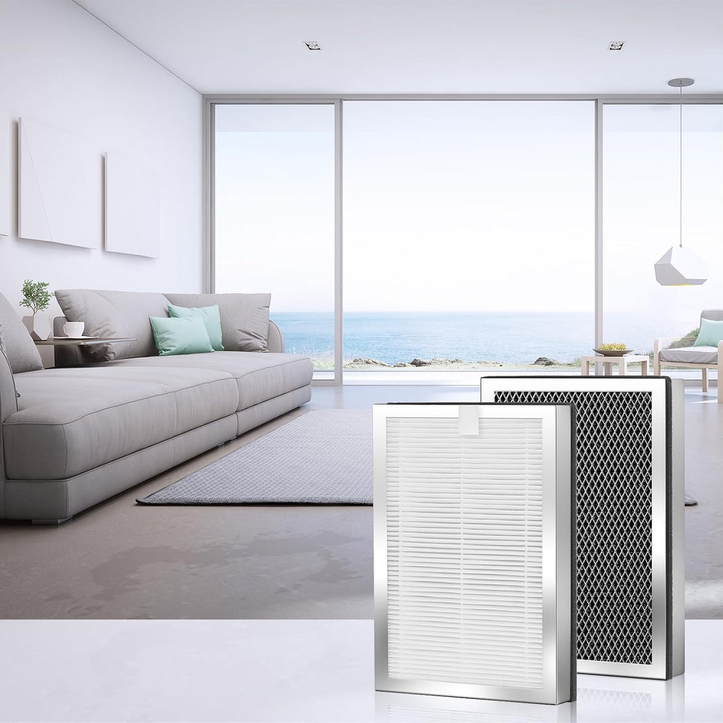 Air Purifier Replacement Filters 4 Pack Compatible with 25 Series Air Purifier Filter S1/W1/B1,3-in-1 Filters H13 True HEPA and Activated Carbon Filters Compatible with Series Air Purifier