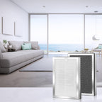 Air Purifier Replacement Filters 4 Pack Compatible with 25 Series Air Purifier Filter S1/W1/B1,3-in-1 Filters H13 True HEPA and Activated Carbon Filters Compatible with Series Air Purifier