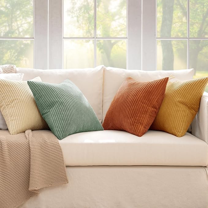 MIULEE Boho Farmhouse Throw Pillow Covers 18x18 Inch Set of 4 Summer Modern - Image 7