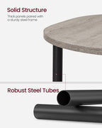 VASAGLE Side Table, Small End Table, Tall Nightstand, Steel Frame