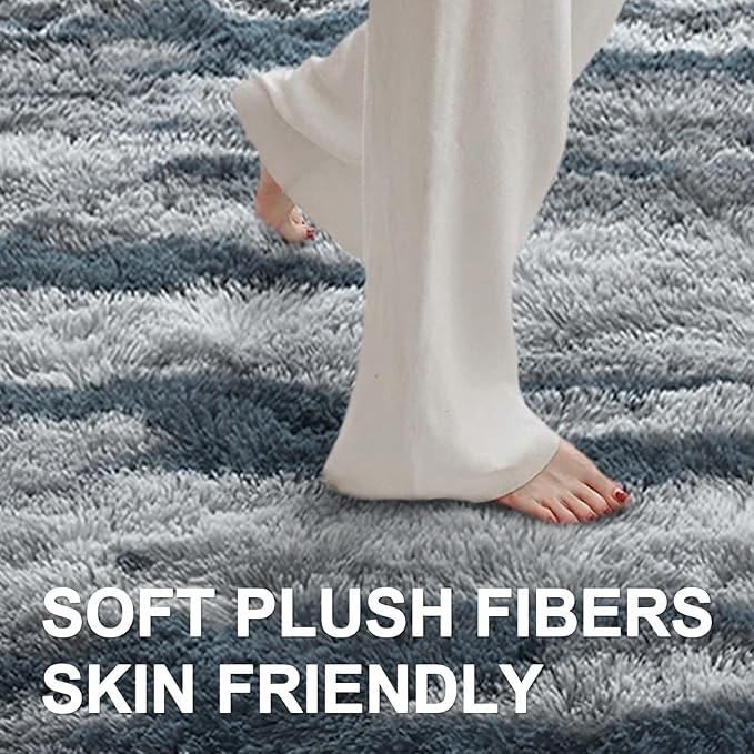 8x10 Ft Extra Large Shag Rugs for Living Room, Tie Dyed Ultra Soft Fluffy Furry - Image 4