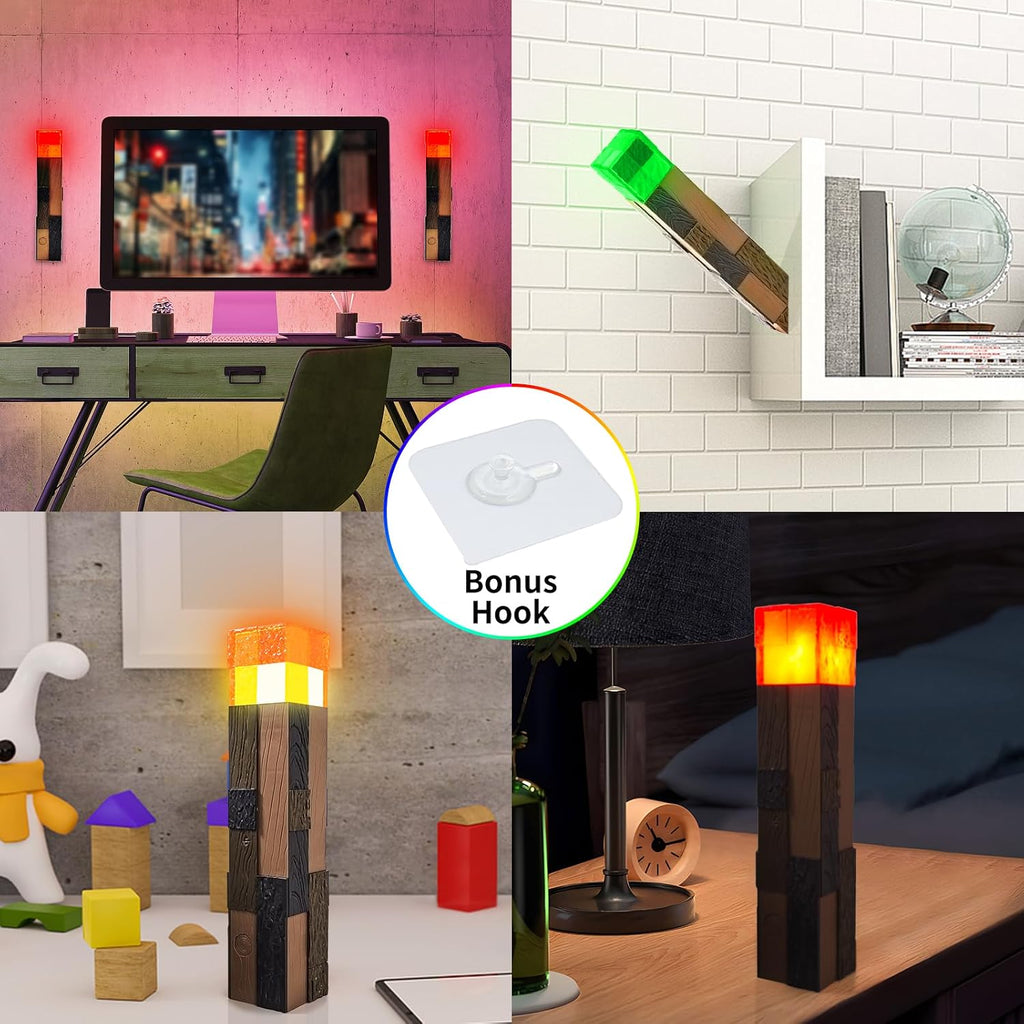 Light-Up Wall Torch Lamp Rechargeable Handheld & Wall-Mountable Decor Light