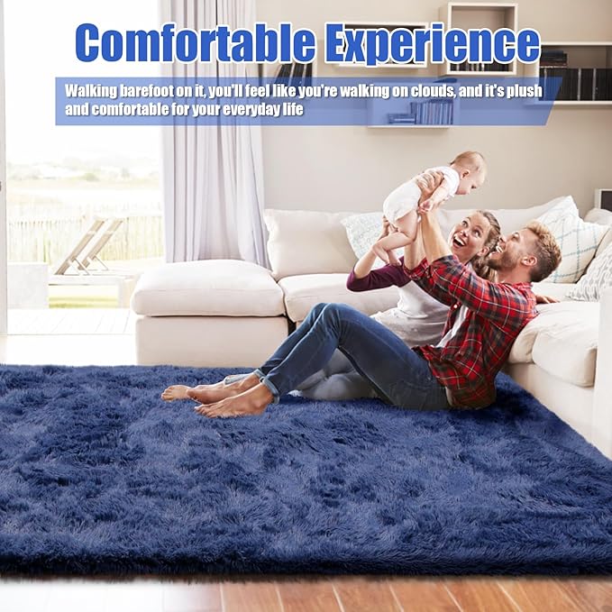 Shag Area Rug for Bedroom 5x8, Soft Fuzzy Rug Non-Shedding Indoor Plush Carpet - Image 5