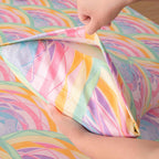 SDY 3PCS Mermaid Comforter, Soft Rainbow Comforter Queen, Bed in A Bag Queen Microfiber Bedding Set for Kids, Toddler, Girls, Boys Includes 1Comforter,2Pillowcases