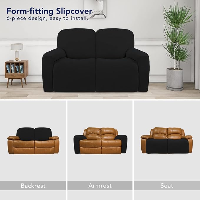 PureFit Super Stretch Loveseat Recliner Sofa Couch Cover - Image 4