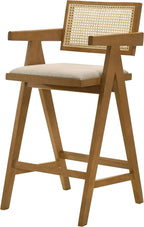 Coaster Kane Dining Room Upholstered Bar Chair Set of 2 Light Walnut 182677