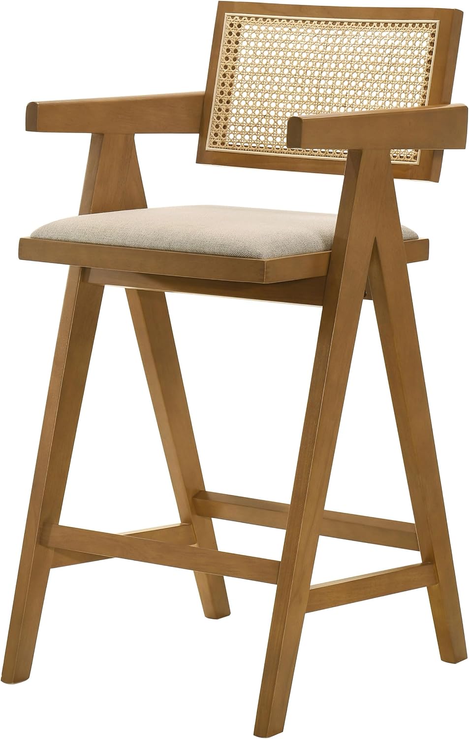 Coaster Kane Dining Room Upholstered Bar Chair Set of 2 Light Walnut 182677