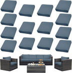 14Pcs Outdoor Cushion Covers, Patio Cushion Covers, Stretch Elastic Slipcovers by dreahoteztil