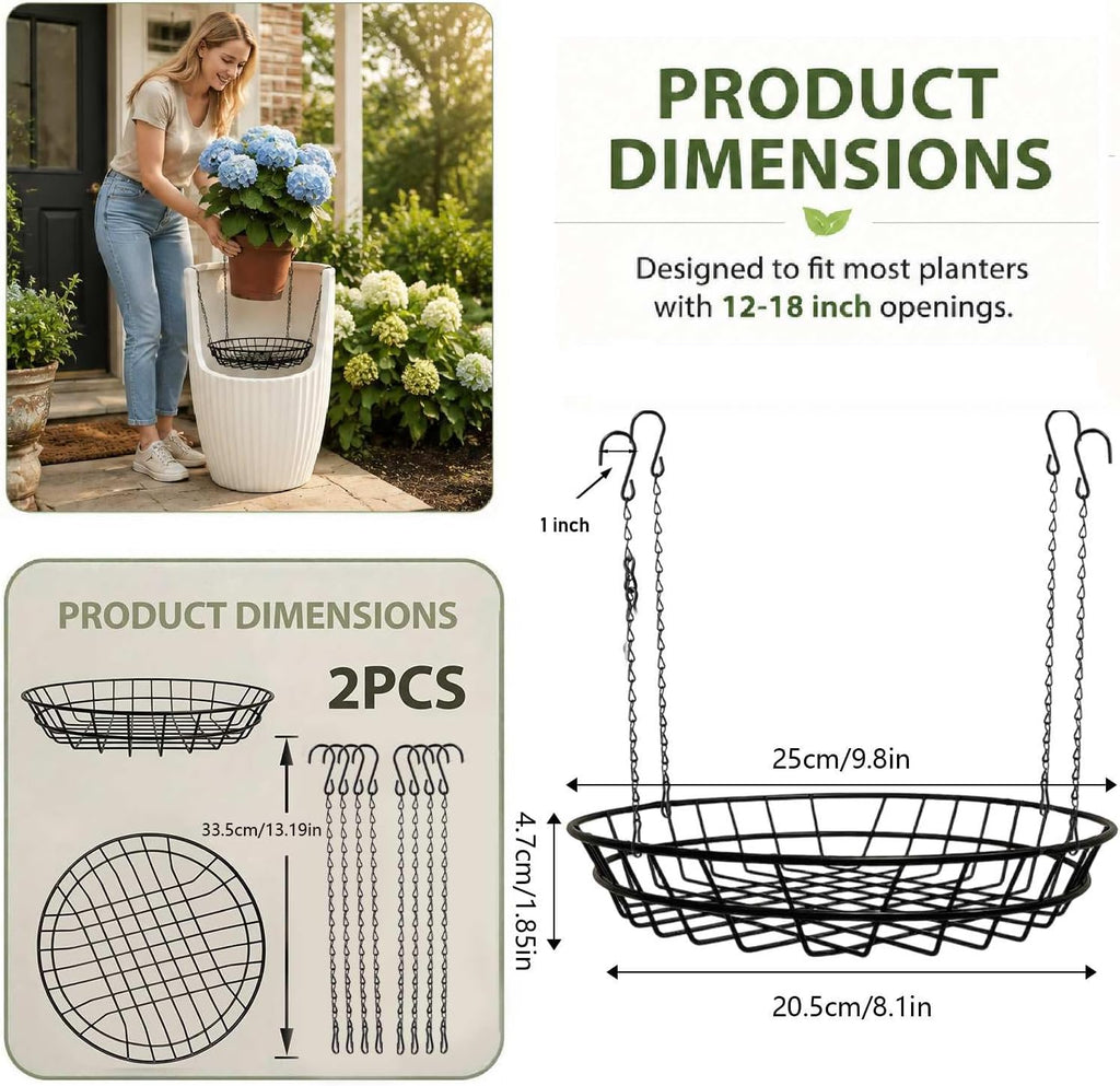 2 Pcs Plant Riser for Inside Pots, Planter Insert for Large Pot
