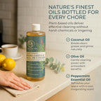 Dr. Jacobs Naturals Peppermint Castile All-in-One Cleaner and Soap - Plant-Based Formula for House Cleaning Floors and Appliances - Gentle on Skin and the Planet - 32 oz, 1 Pack