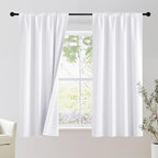 NICETOWN Bedroom 100% Blackout Curtains, 2 Panels, 42 by 63, Snow White by NICETOWN