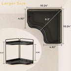 2-Tier Corner Bathroom Counter Organizer for Storage, Black