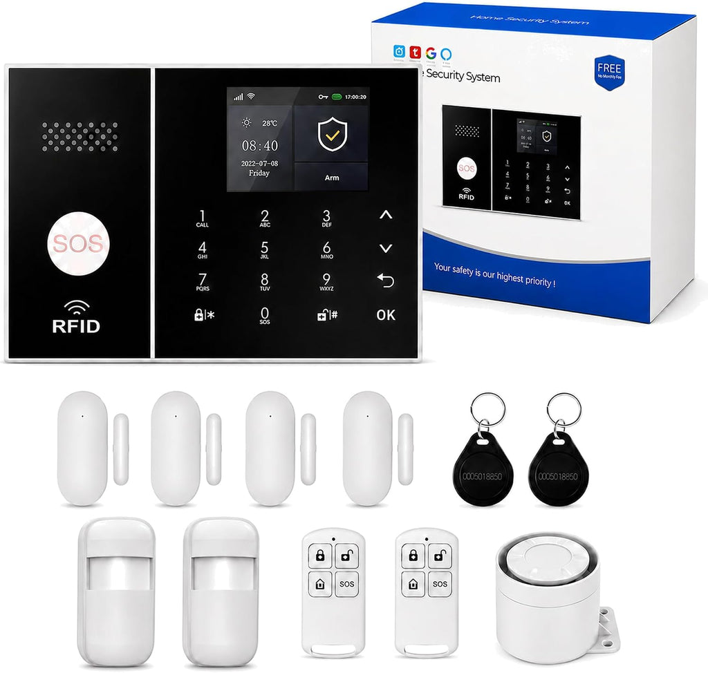 XUK DIY Alarm System for Home Security, 13-Piece Smart Home Alarm System