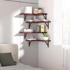 ROMGUAR CRAFT Corner Floating Shelves Wall Mounted Set of 4, Red