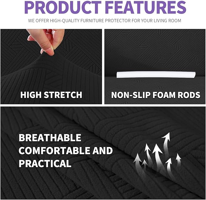 ZNSAYOTX Oversized Super Stretch Couch Cover, New Striped Sofa Covers - Image 4
