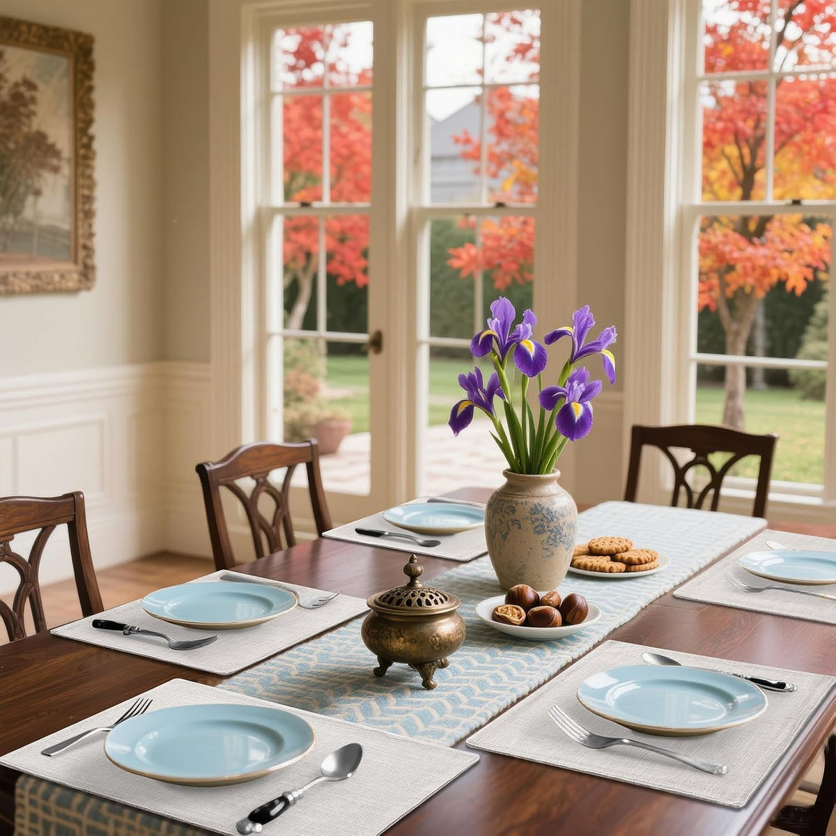 Homaxy Cloths Placemats for Dining Table Set of 6, 13" x 19", Beige