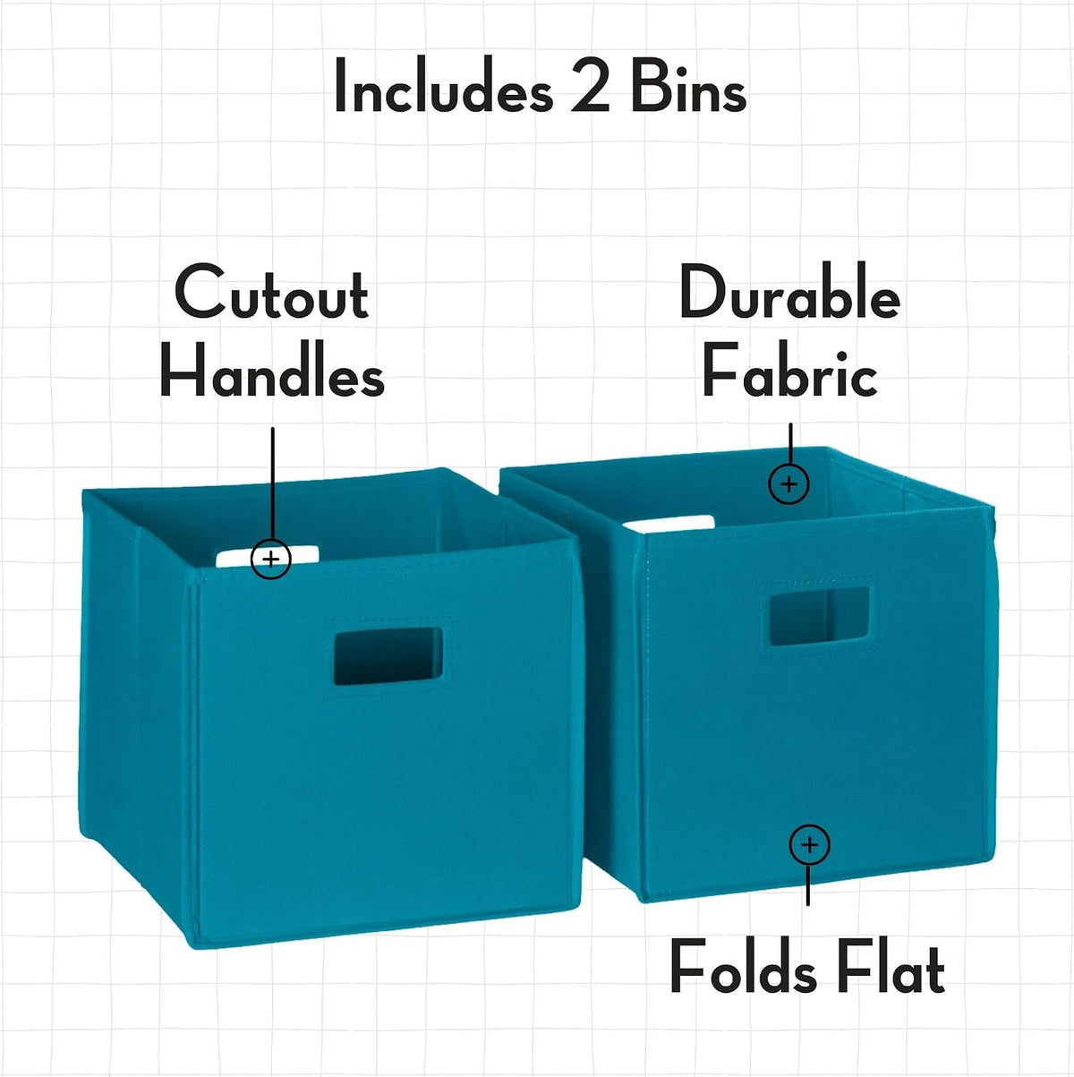RiverRidge Kids 6 Cubby Storage 2pc Activity Table, White with Turquoise Bins