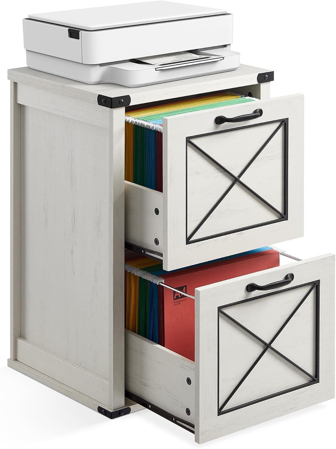VASAGLE File Cabinet with 2 File Drawers, Printer Stand, Fit A4 Letter Size