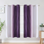Estelar Textiler Purple and Greyish White Blackout Curtains & Drapes - Image 2
