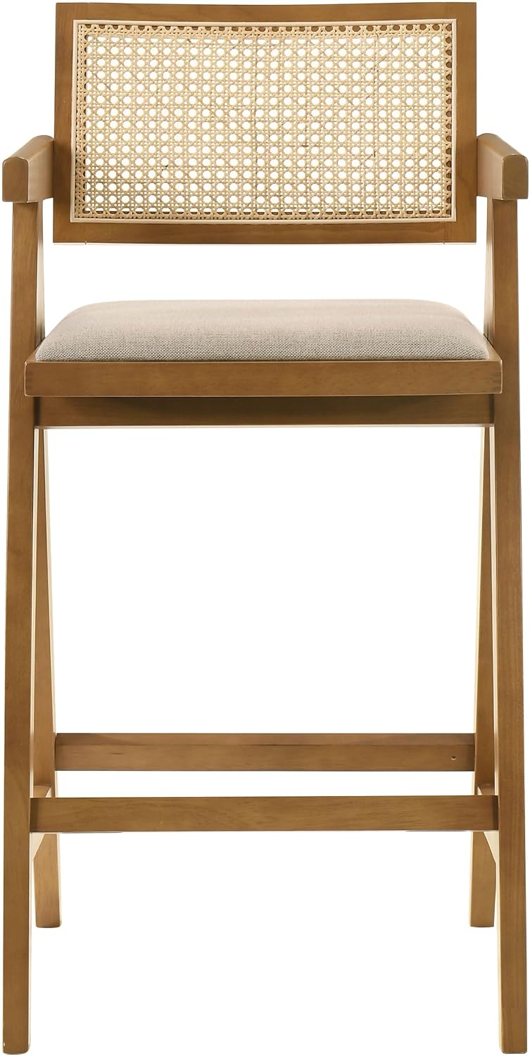 Coaster Kane Dining Room Upholstered Bar Chair Set of 2 Light Walnut 182677