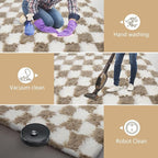 Large Shag Area Rug for Bedroom, 9x12 Ft Beige and White Area Rug Classic - Image 6