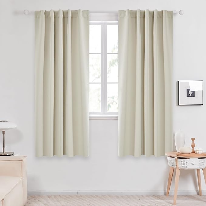 Deconovo Blackout Curtains, Thermal Insulated, W42 x L72 2 Panels, Back Tab - Image 2