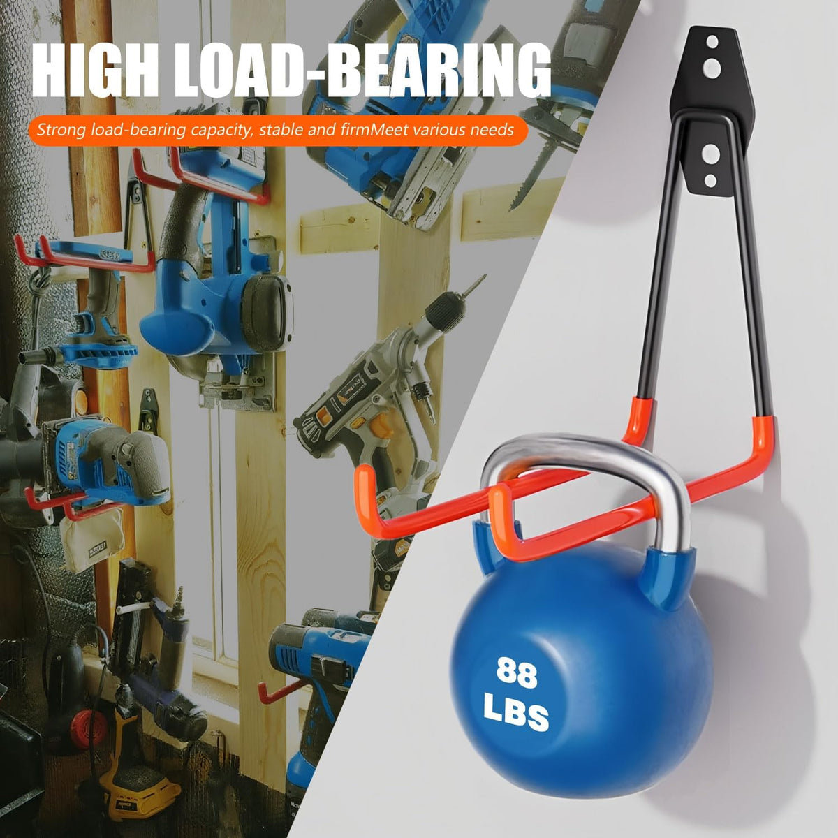 Heavy Duty Garage Storage Hooks 4 Pack Garage Tool Organizer Wall Mount