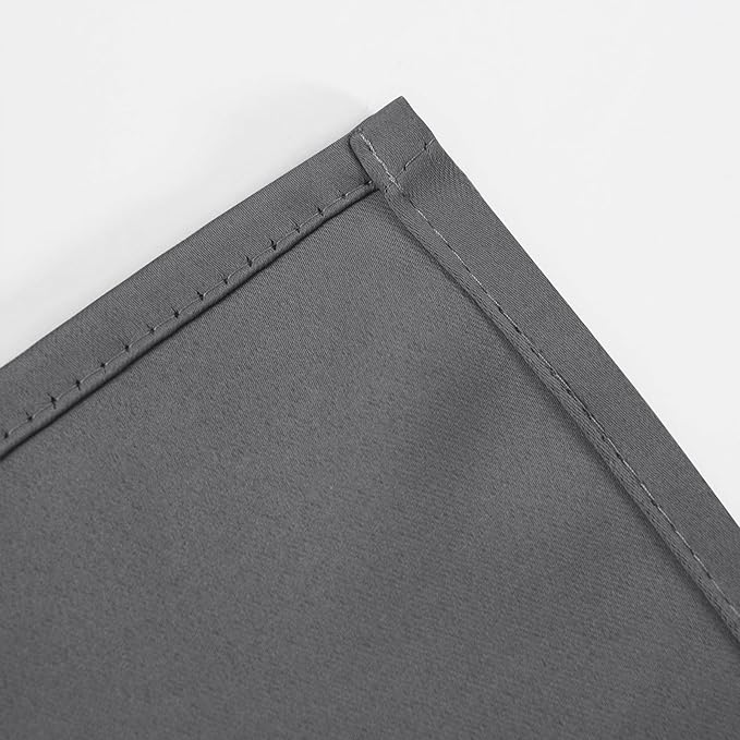 LEMOMO Blackout Curtains 66 x 54 Inch Long Frost Grey Curtains Set of 2 Panels - Image 7