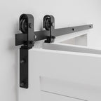 36" Bi-Folding Sliding Barn Door Hardware Track Kit,Smoothly&Quietly,Side Mounted Black Roller,Easy Install,Door Not Included [Fit Double 16" Bifold Doors]