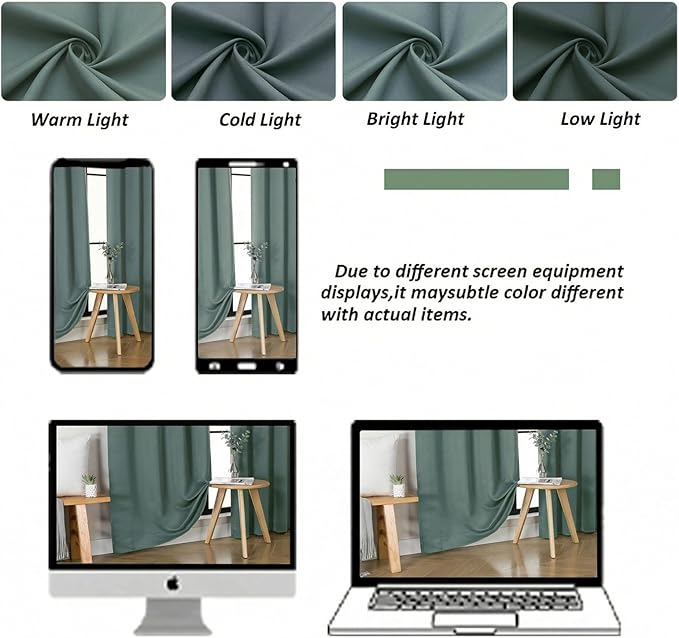 Simplebrand Ava Dark Green Blackout Curtains - Image 8
