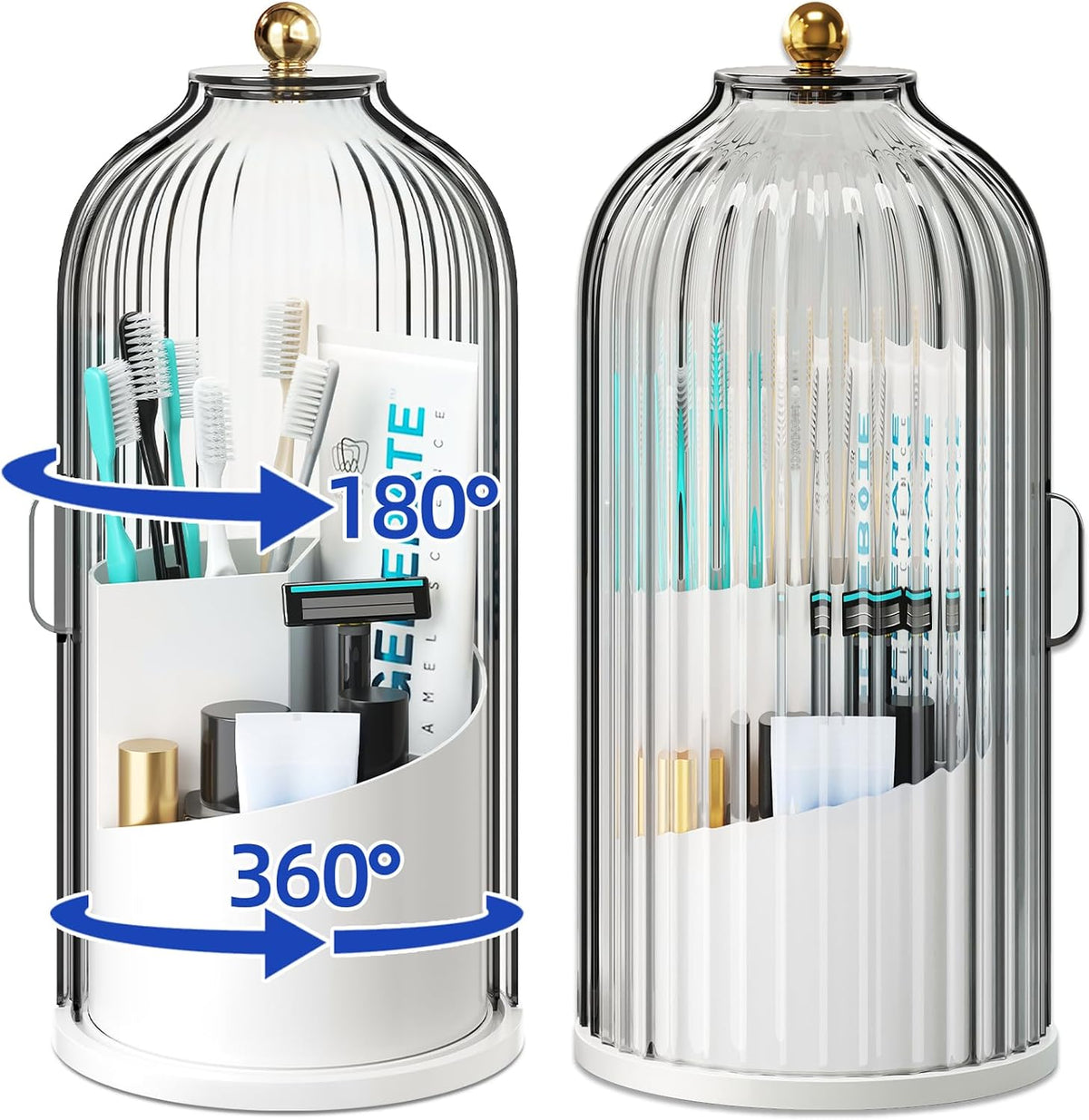 Dustproof Toothbrush Holders with Cover for Bathrooms, Tooth Brush Holder