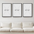 Large Framed Neutral Abstract Wall Art for Living Room,Set of 3, 24x36 In