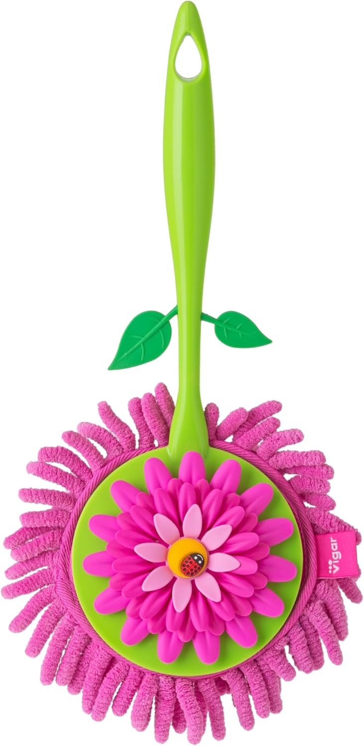 Vigar Flower Power Microfiber Duster with Non-Slip Handle