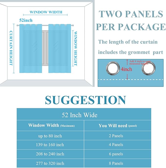 Estelar Textiler Aqua and Beige Gradient Blackout Curtains 84 Inches Long - Image 9