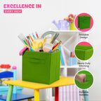 4E's Novelty 6 Packs 11 Inch Rainbow Color Storage Cube Bins, Colorful Storage Baskets For Nursery, Kids Room, Fabric Baskets For Toys, Clothes, Boho Cube Bins for Classroom Organization & Storage