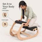 NYPOT Ergonomic Kneeling Chair with Adjustable Seats - Knee Chair for Posture Correction & Kneel Rocking Stool for Desk - Back Pain Relief for Home and Office, Supports 250 pounds - 5 Years Warranty
