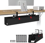 KEEGH No Drill Fabric Under Desk Cable Management Tray 28 in,Black