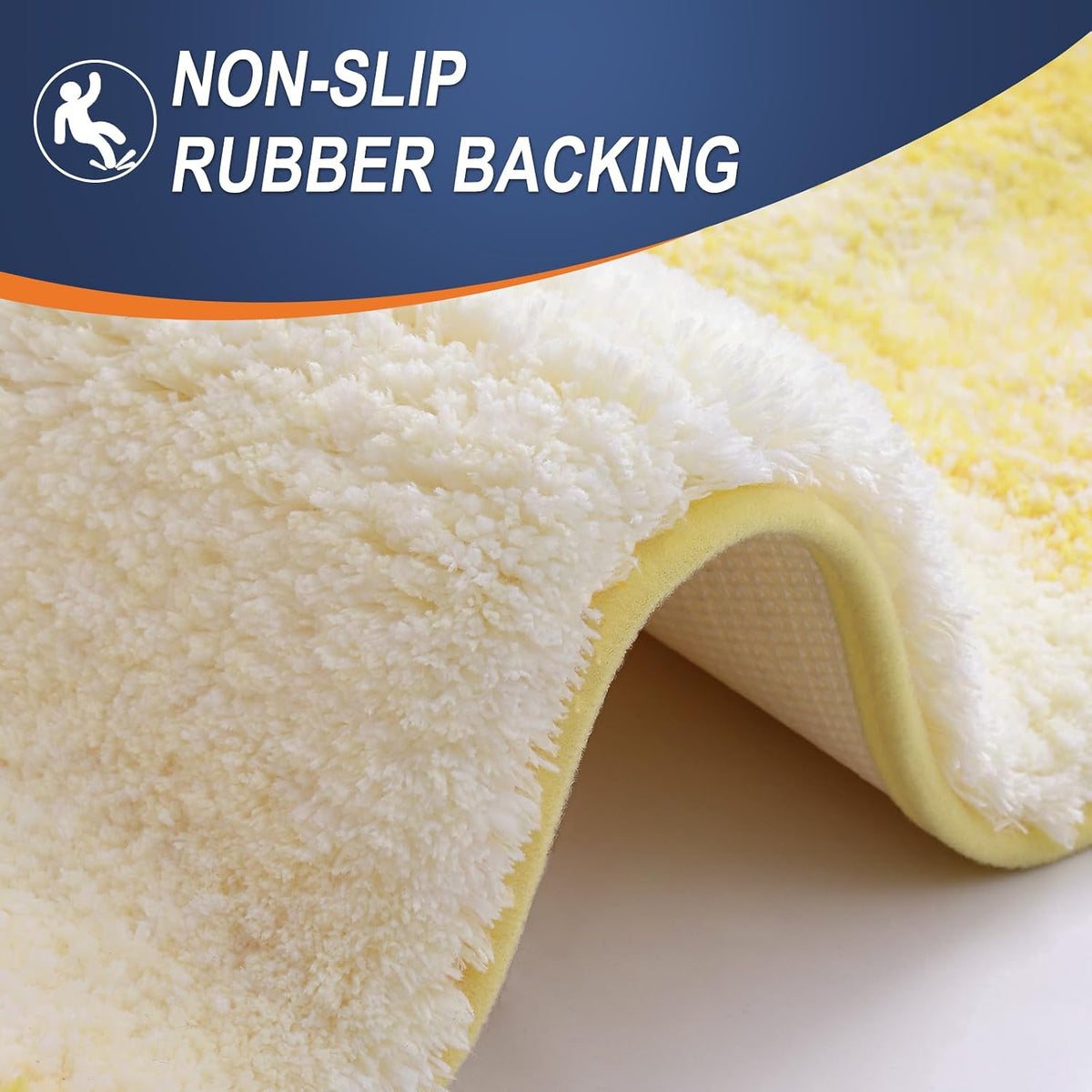 OLANLY Microfiber Bathroom Rugs Sets 3 Piece, Absorbent Bath Mats, Yellow