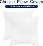 CaliTime Throw Pillow Covers Decorative 18 X 18 Inches Pack of 2 Cozy Chenille - Image 6