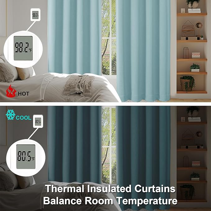 Simplebrand Ava Aqua Short Blackout Curtains - Image 6