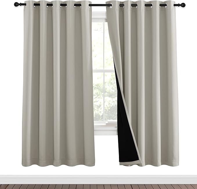 NICETOWN 100% Blackout Window Curtain Panels, Full Light Blocking Drapes - Image 2