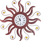 18.7 Inch Large Sun Wall Clock Mid Century Modern for Living Room Decor