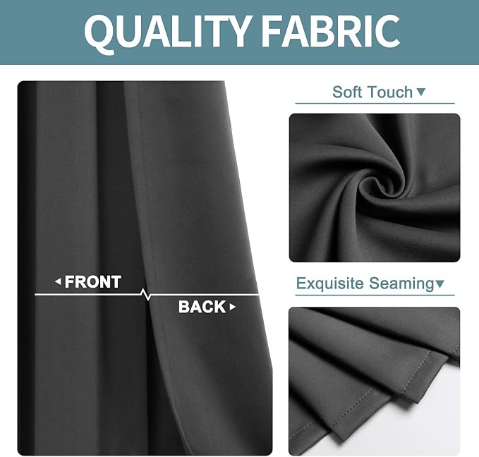 ChrisDowa Blackout Curtains 90 Inches Long 2 Panels Set - Image 3