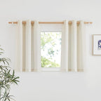NICETOWN Natural Linen Kitchen Window Curtains Over Sink, Grommet Thick Linen by NICETOWN