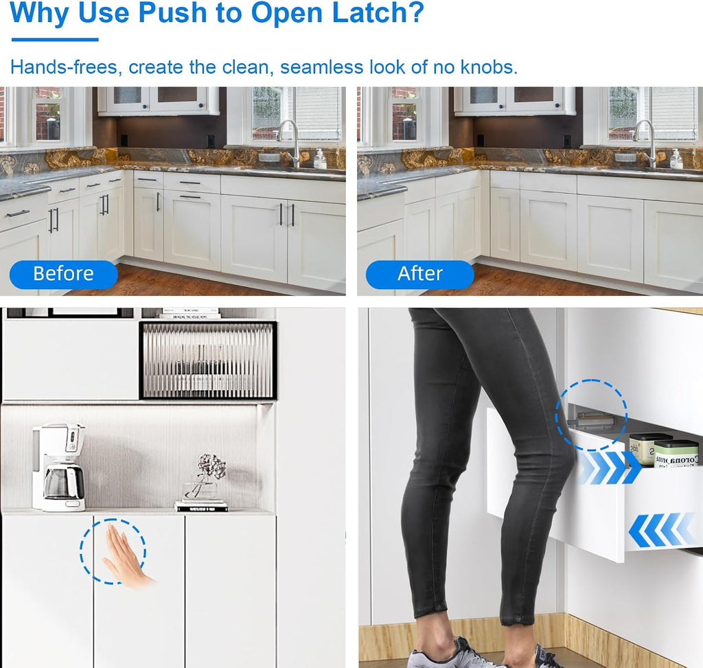 Push to Open Cabinet Latches Hardware Magnetic Push Latch Jiayi 10 Pack Door Latch Heavy Duty Touch Latches Kitchen Door Push Release Latch for Drawer Closure Push Catch Press Out Catches
