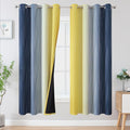 Estelar Textiler Navy Blue and Yellow Blackout Curtains 72 Inch Length 2 Panels by ESTELARTEXTILER