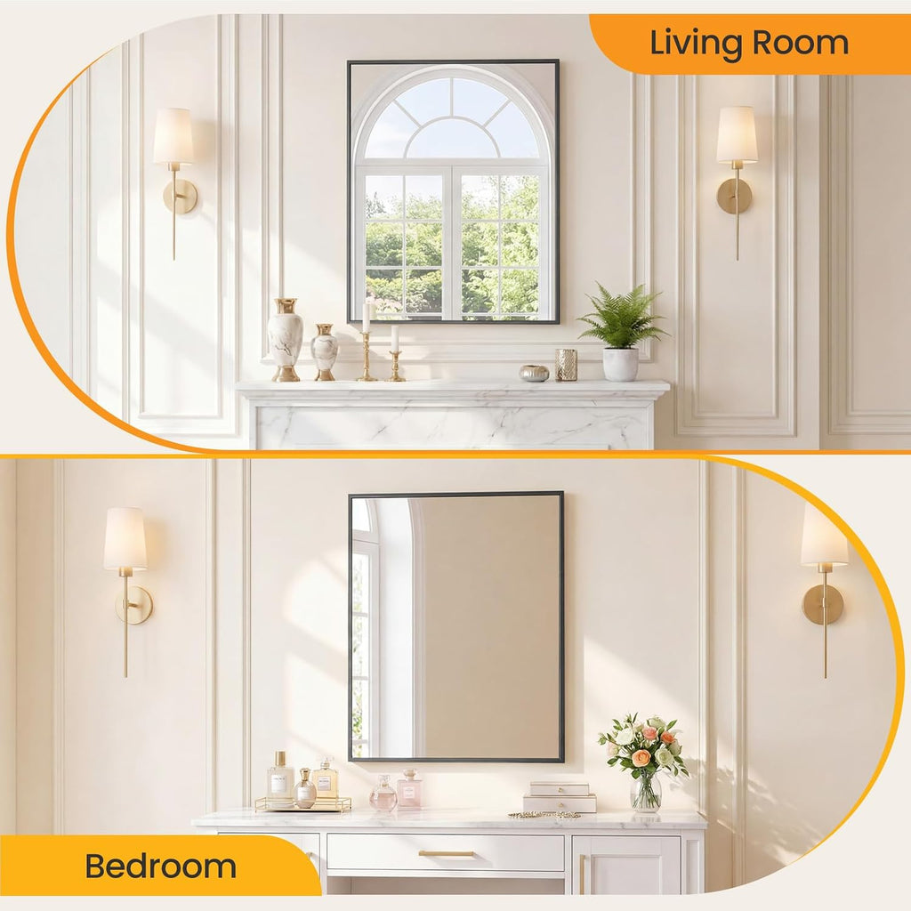 Sweetcrispy Bathroom Mirror, 30" x 36" Rectangle Wall Mount Mirrors
