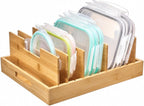 Vtopmart Bamboo Lid Organizers for Kitchen Cabinet Organizer with 7 Section