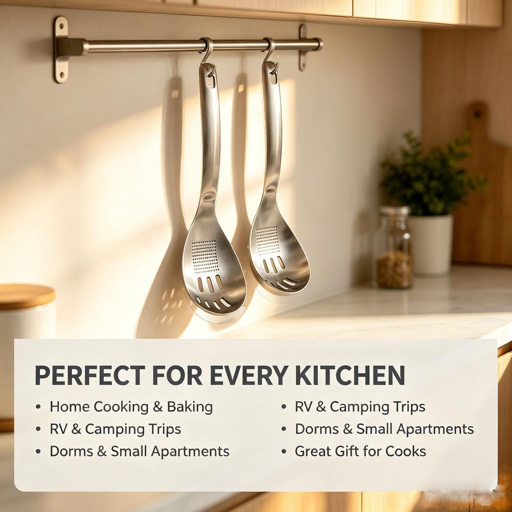 5-in-1 Stainless Steel Cooking Spoon Set, Multifunction Cooking Spoon,with Potato Masher, Egg Yolk Separator, Grater Plate, Bottle Opener & Slotted Spoon(A+B)
