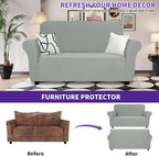 ZNSAYOTX Super Stretch Loveseat Covers, New Striped Love Seat Slipcover - Image 2